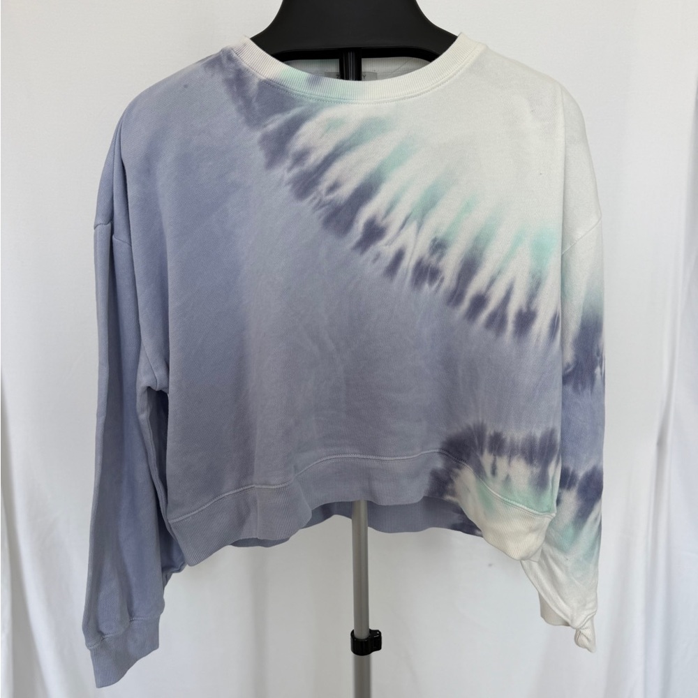 Z Supply Blue and White Tie-Dye Sweatshirt